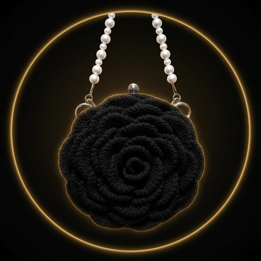 Handmade Round Rose Crochet Bag|Knots by Faisal