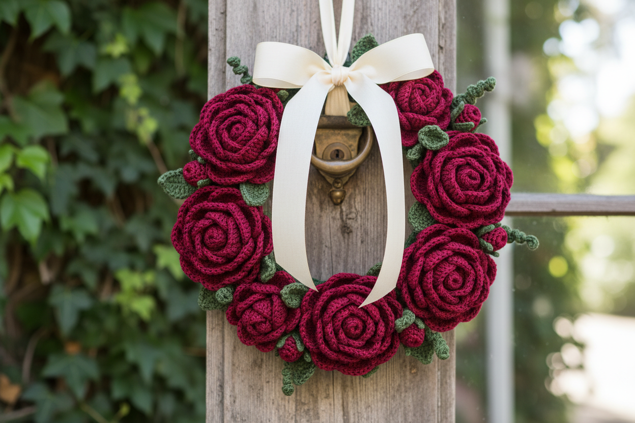 Crochet Rose Wrist Corsage
