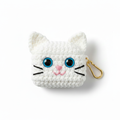 Crochet Cat AirPods Case - White