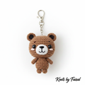 Brown crochet bear keychain by Knots by Faisal
