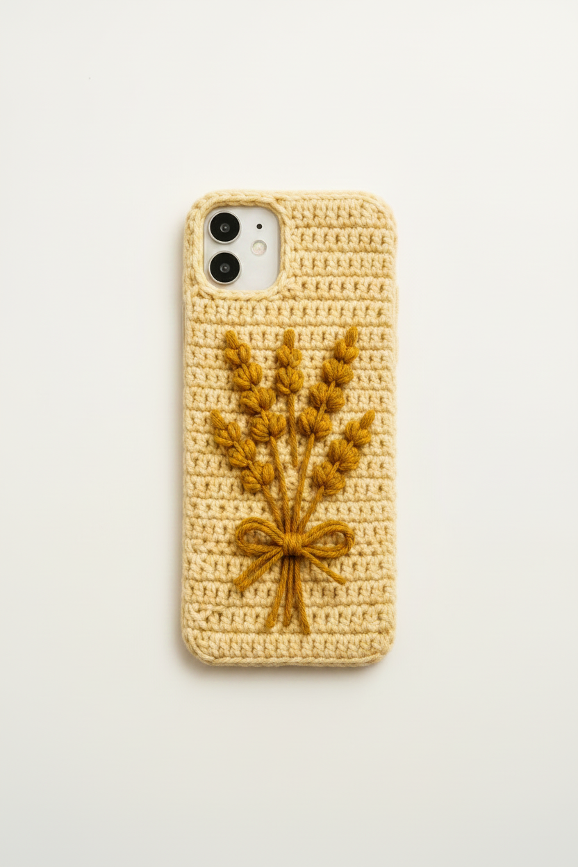 Crochet Bouquet Phone Case - Butter Yellow