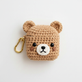 Crochet Bear AirPods Case - Camel Brown