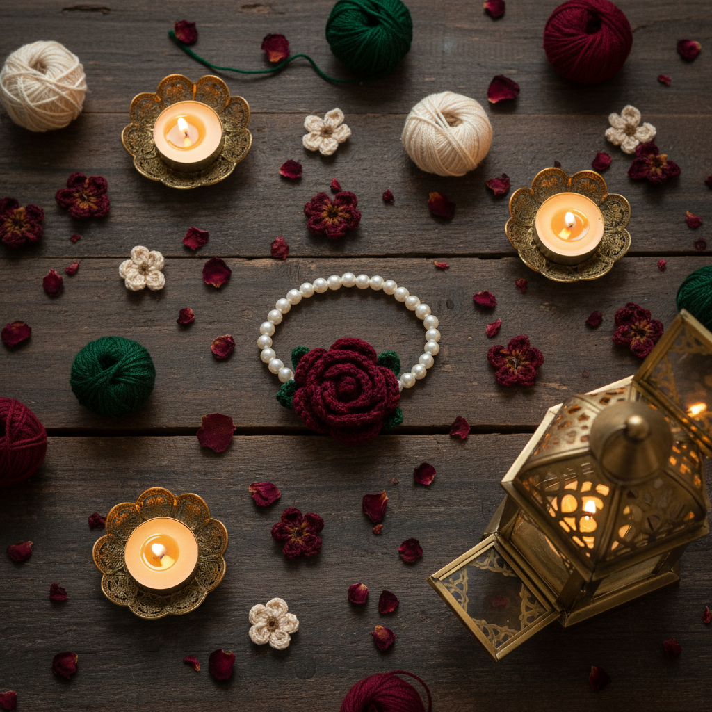 Crochet Rose Bracelet